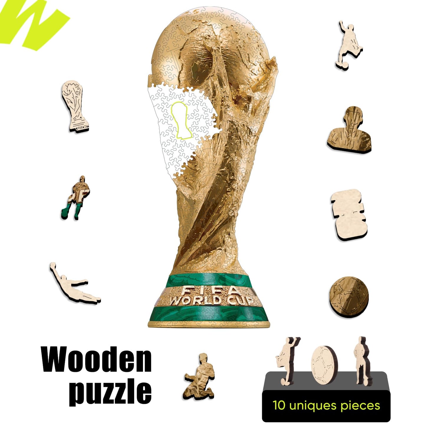 WOODLUX Official FIFA World Cup 2026 Trophy Puzzle – 200 Pieces, 5mm Wood