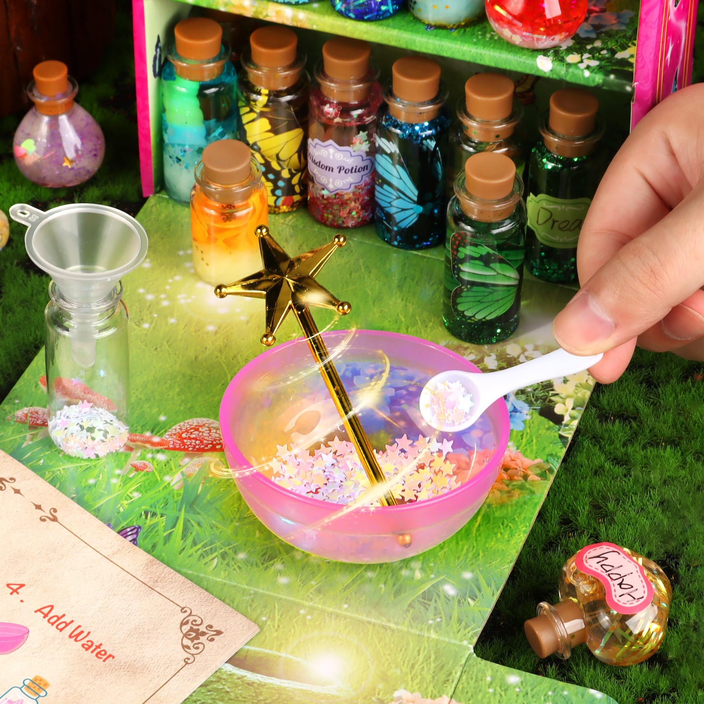 Wookidel Fairy Magic Craft Kit for Kids — 20 Potion Bottles, Fairy Potions Making Craft Kit Gift
