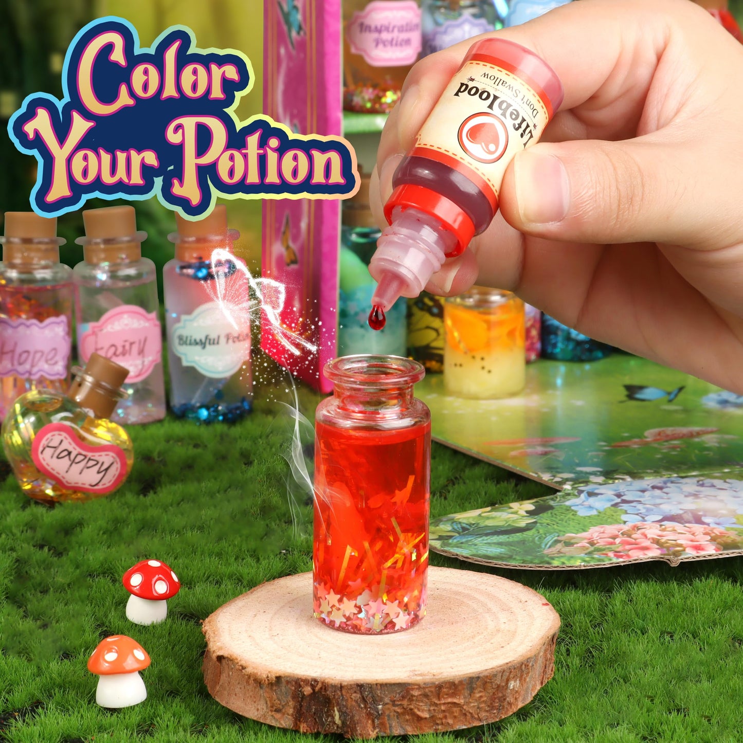 Wookidel Fairy Magic Craft Kit for Kids — 20 Potion Bottles, Fairy Potions Making Craft Kit Gift
