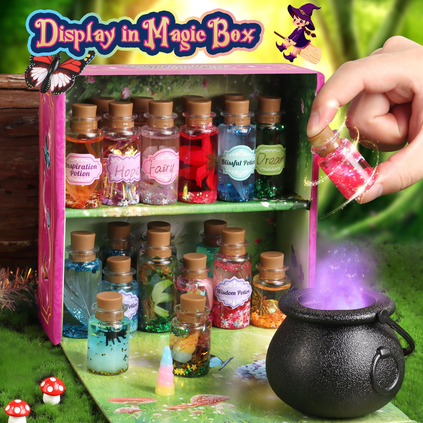 Wookidel Fairy Magic Craft Kit for Kids — 20 Potion Bottles, Fairy Potions Making Craft Kit Gift