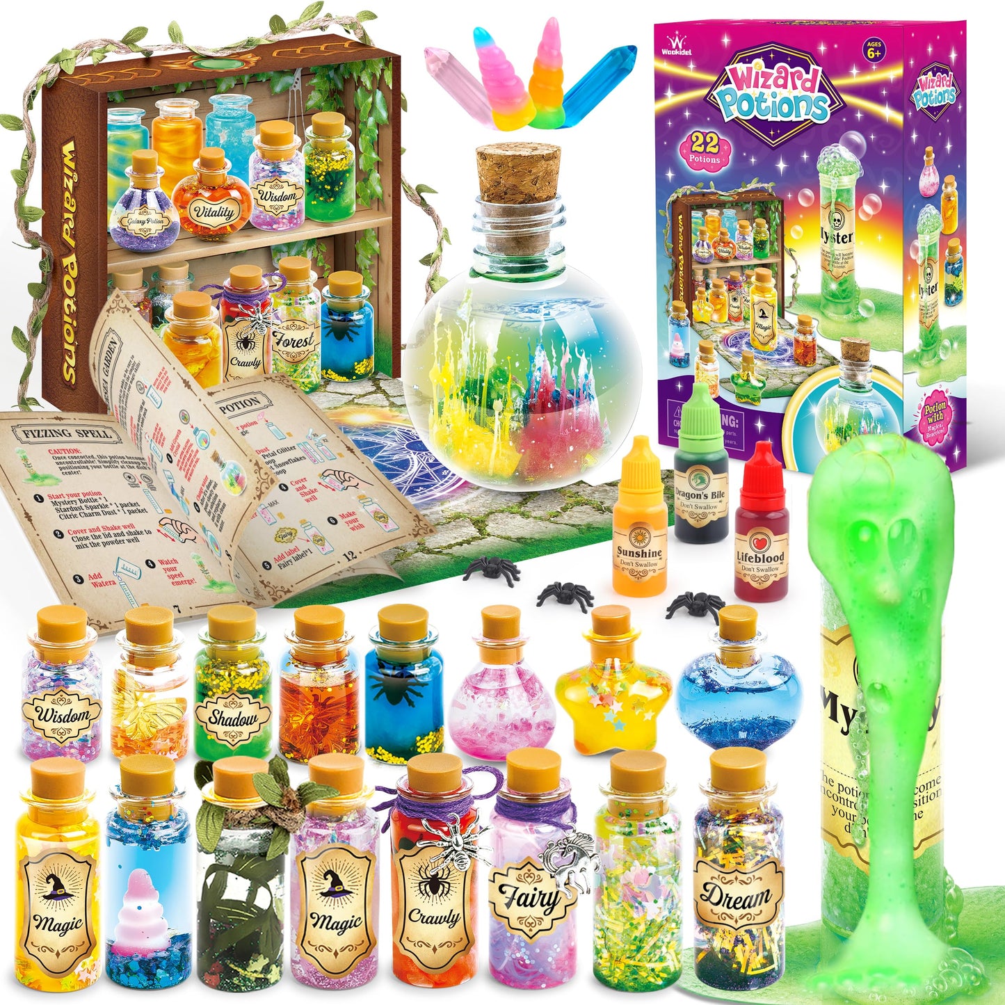 Wookidel Fairy Magic Kit for Kids — 22 Potion Bottles Craft Set