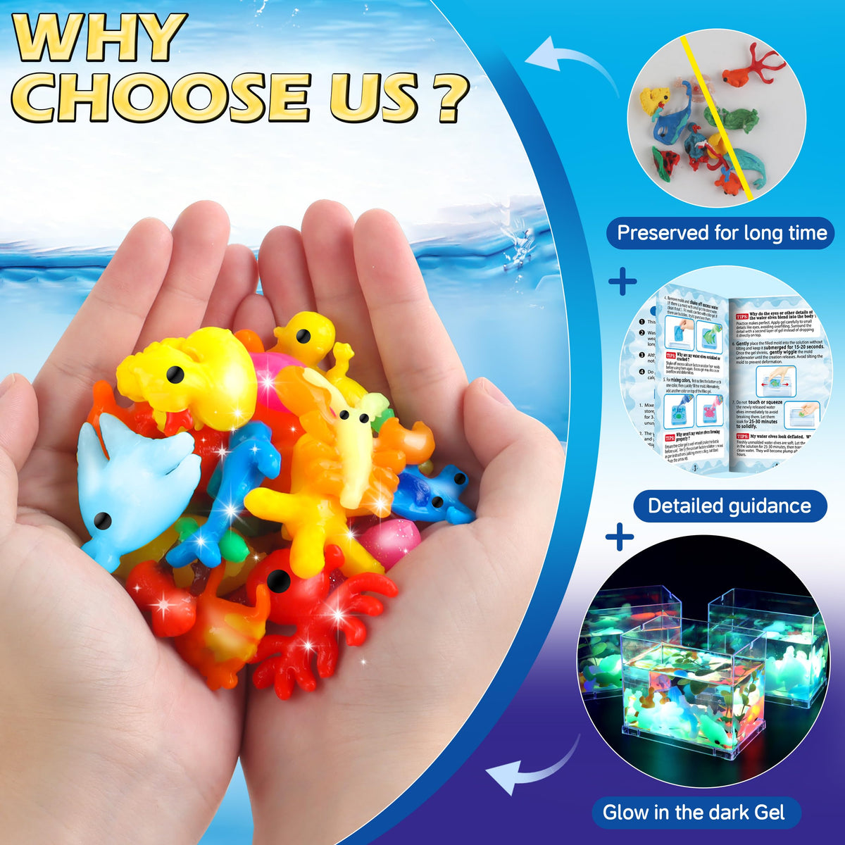 Wookidel Magic Gel Water Elf Kit – Aqua Fairy Gel Craft for Kids 6-10