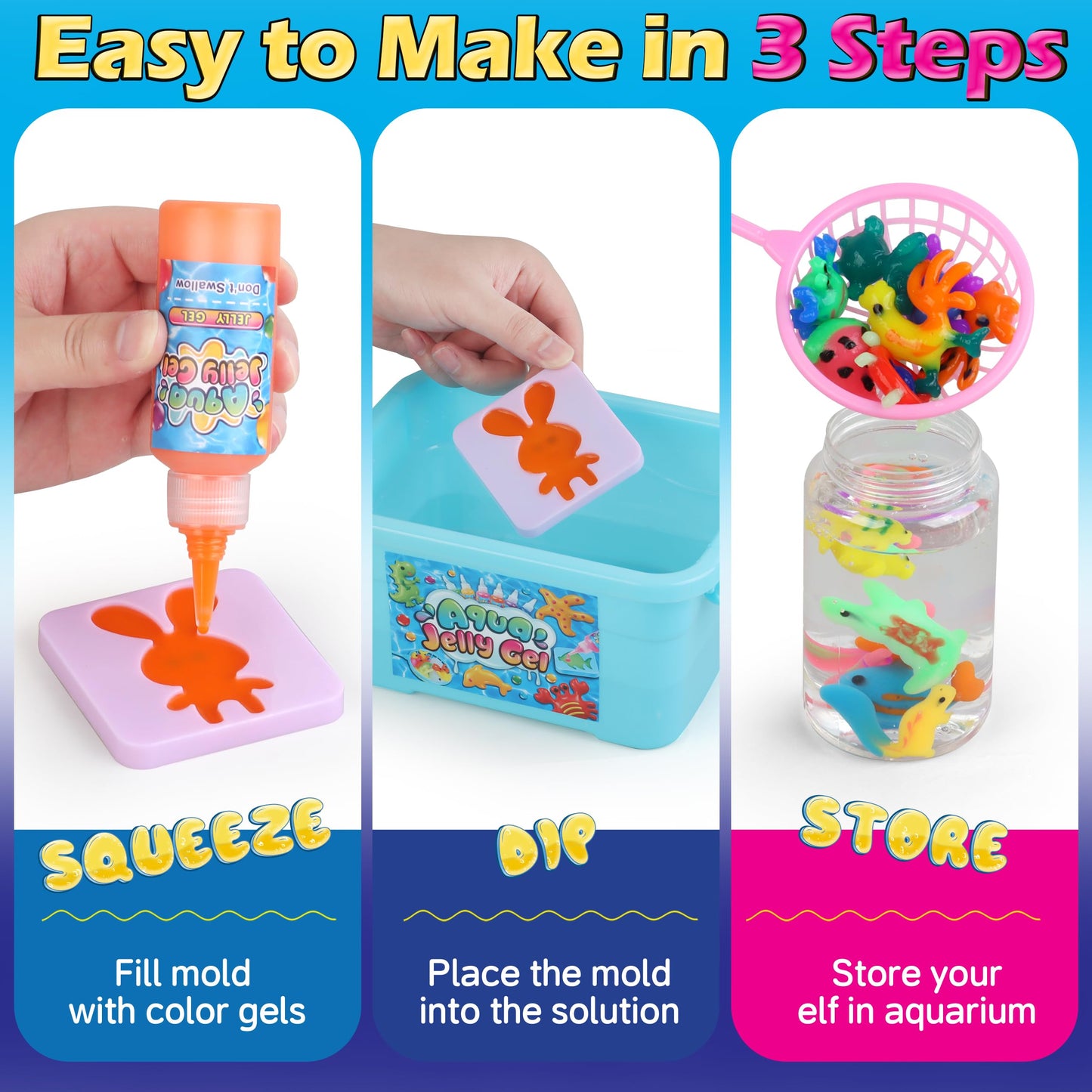 Wookidel Magic Gel Water Elf Kit – Aqua Fairy Gel Craft for Kids 6-10