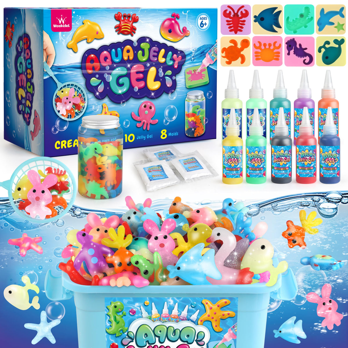 Wookidel Magic Gel Water Elf Kit – Aqua Fairy Gel Craft for Kids 6-10