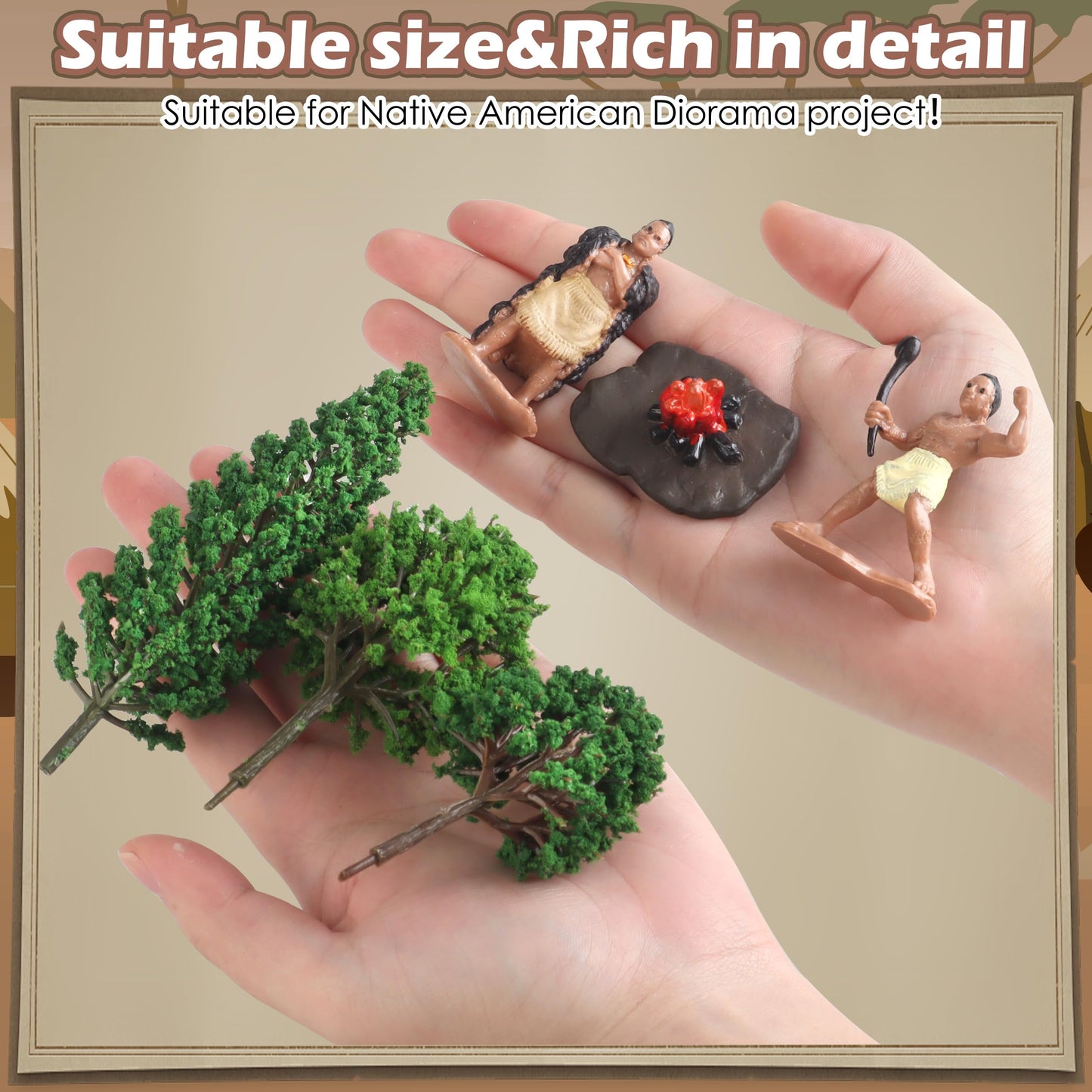 wookidel Powhatan Indians Figurines Set – Educational Native American Figures for Kids