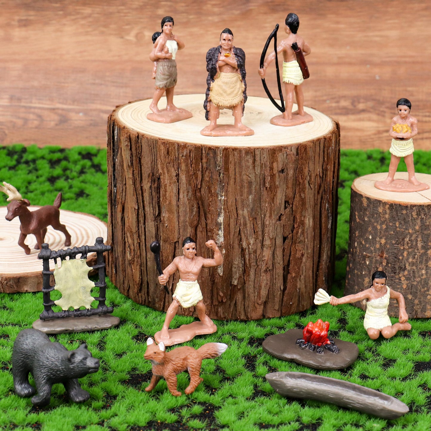 wookidel Powhatan Indians Figurines Set – Educational Native American Figures for Kids