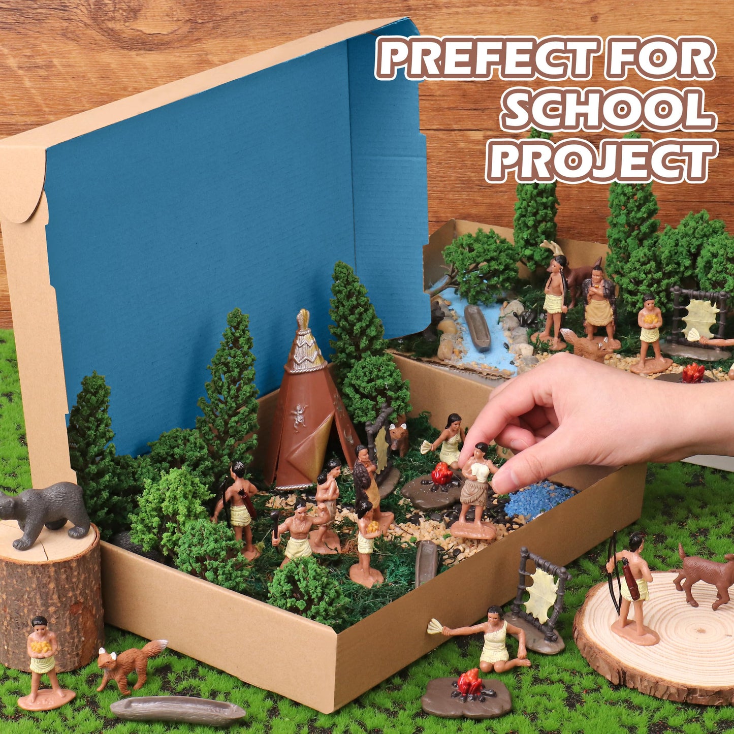 wookidel Powhatan Indians Figurines Set – Educational Native American Figures for Kids