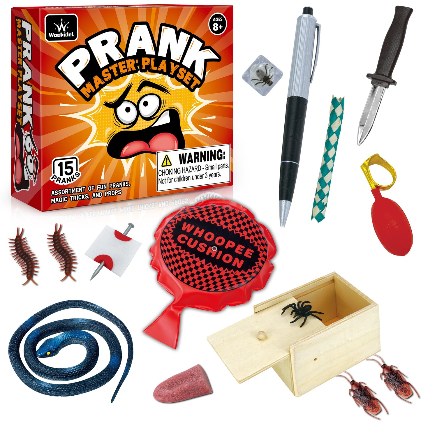 wookidel Prank Kit – 25 PCS Prank Toys for Kids & Adults