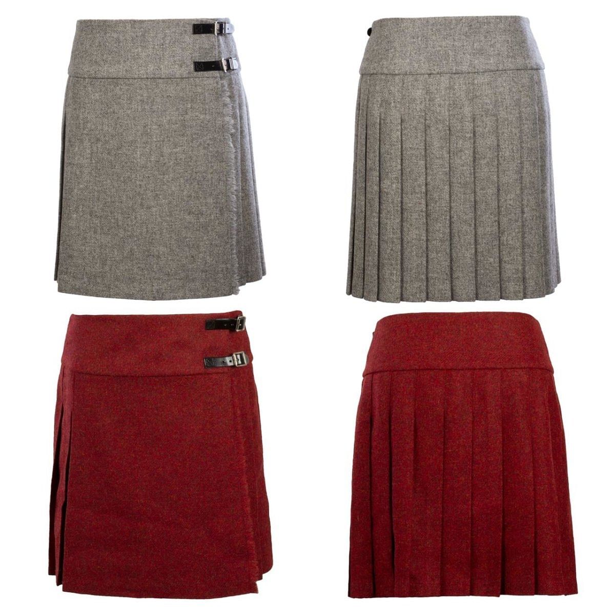 Wool Ladies Knee Length Pleated Kilt Skirt