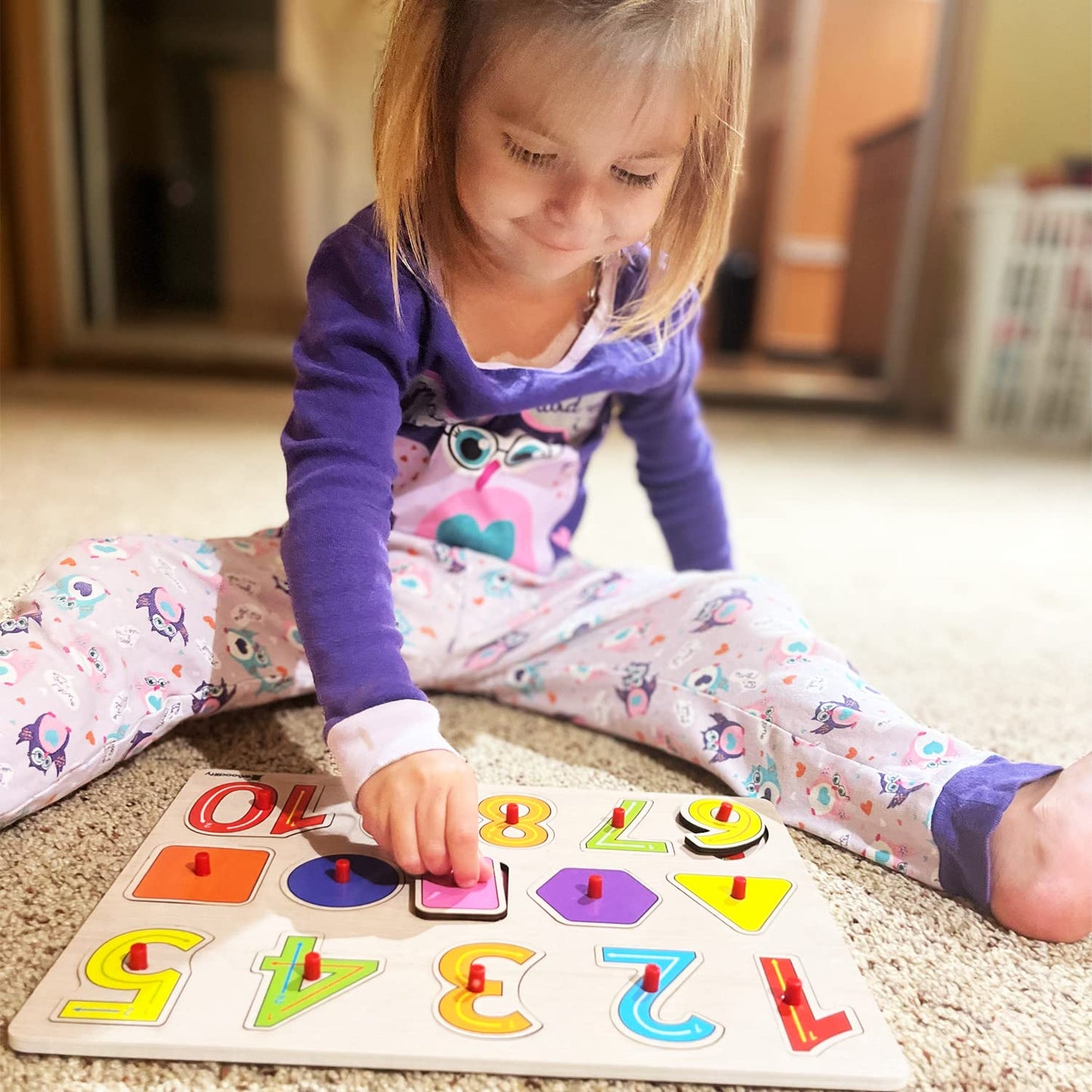WOOODLIFY 7-Pack Wooden Puzzles for Toddlers | Colorful Peg Puzzles for Ages 2-5