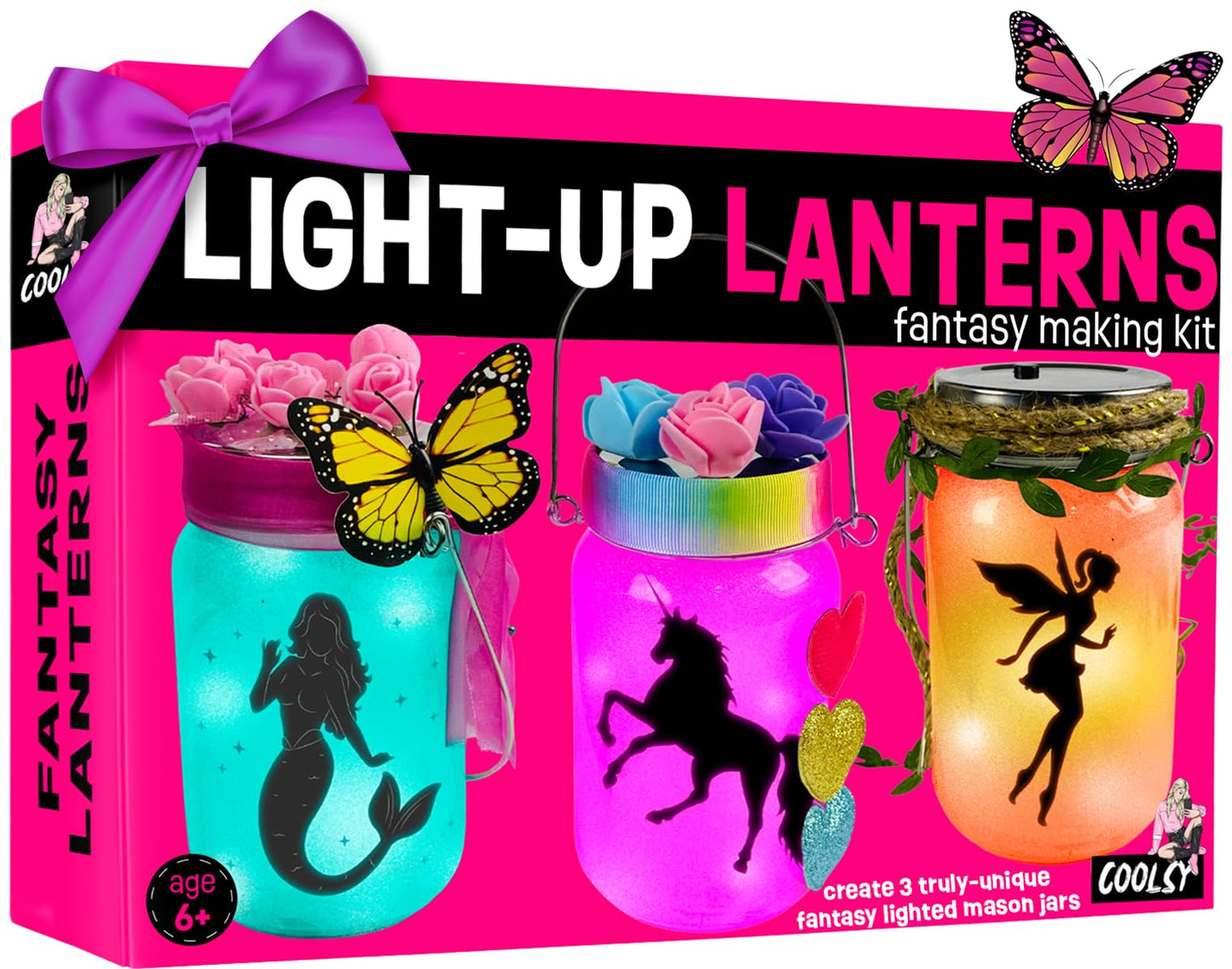 WOOODLIFY Light-Up Unicorn Lantern Craft Kit – 3 Magical Jars for Girls 8-12