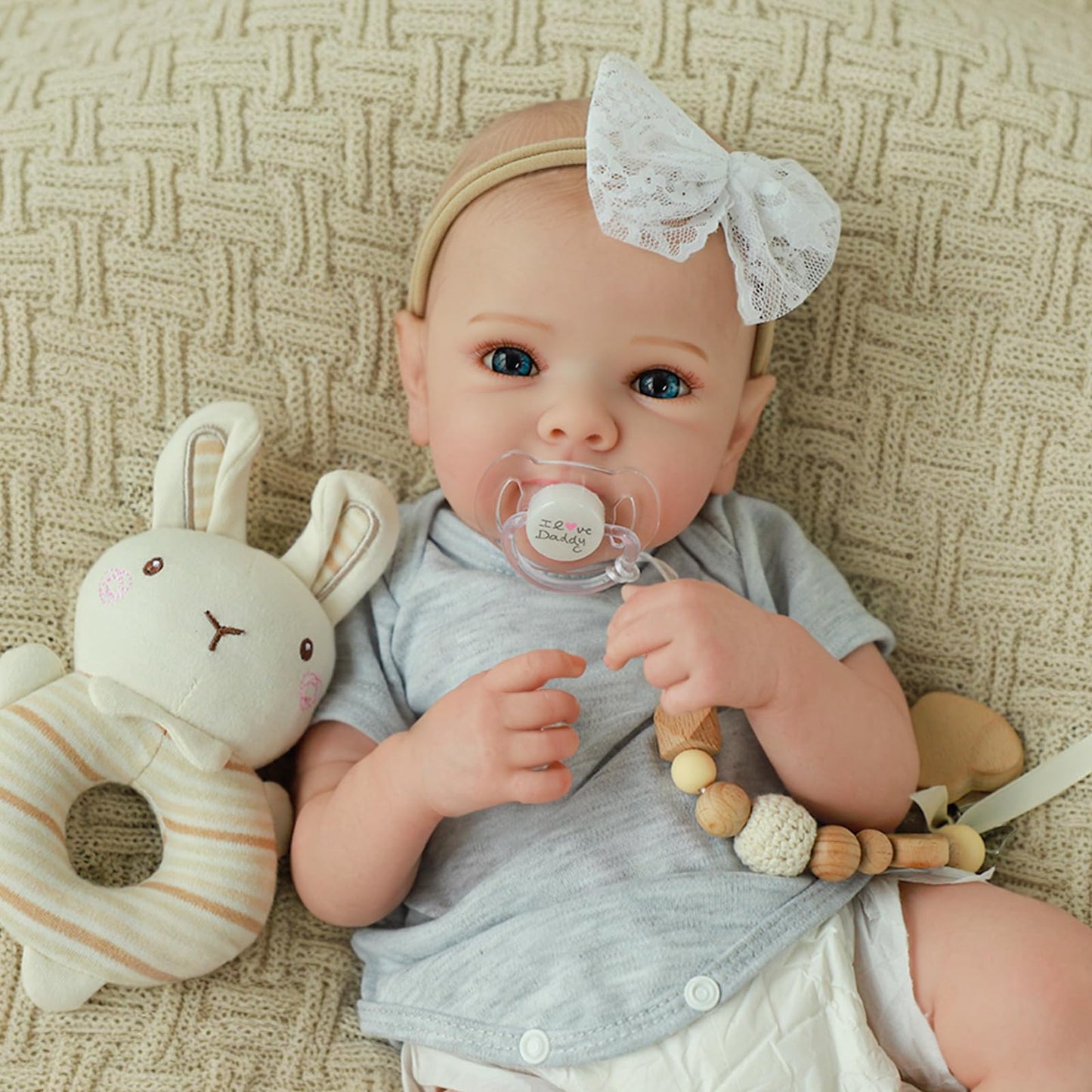 WOOROY Realistic Reborn Baby Doll – 20-Inch Lifelike Baby Girl with Full Vinyl Body & Accessory Set