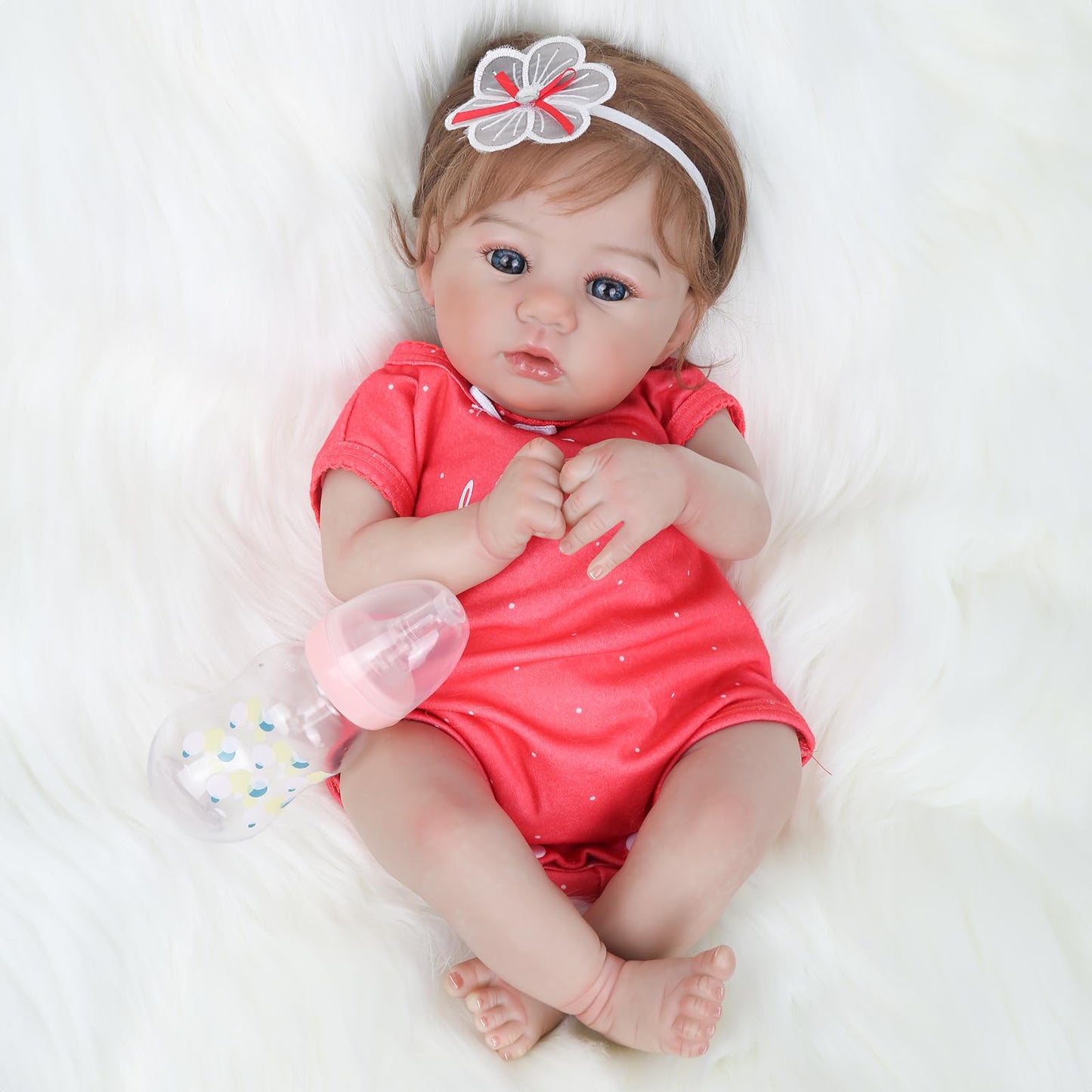 WOOROY Realistic Reborn Baby Doll – 18 Inch Lifelike Newborn Girl with Weighted Body