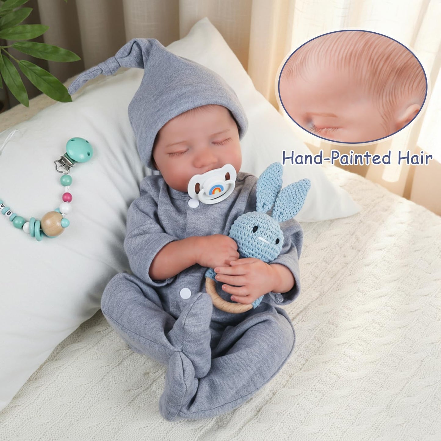 WOOROY Realistic Reborn Baby Doll – 18-Inch Lifelike Boy with Accessories