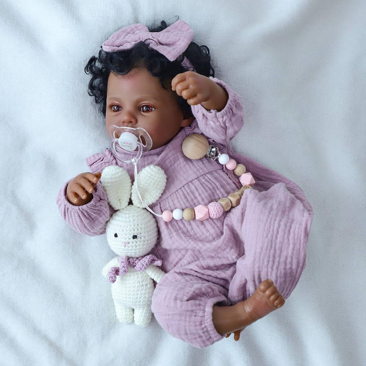 WOOROY Realistic Reborn Baby Doll Black Girl - 18 Inch African American Newborn Doll with Soft Cloth Body + Gift Set