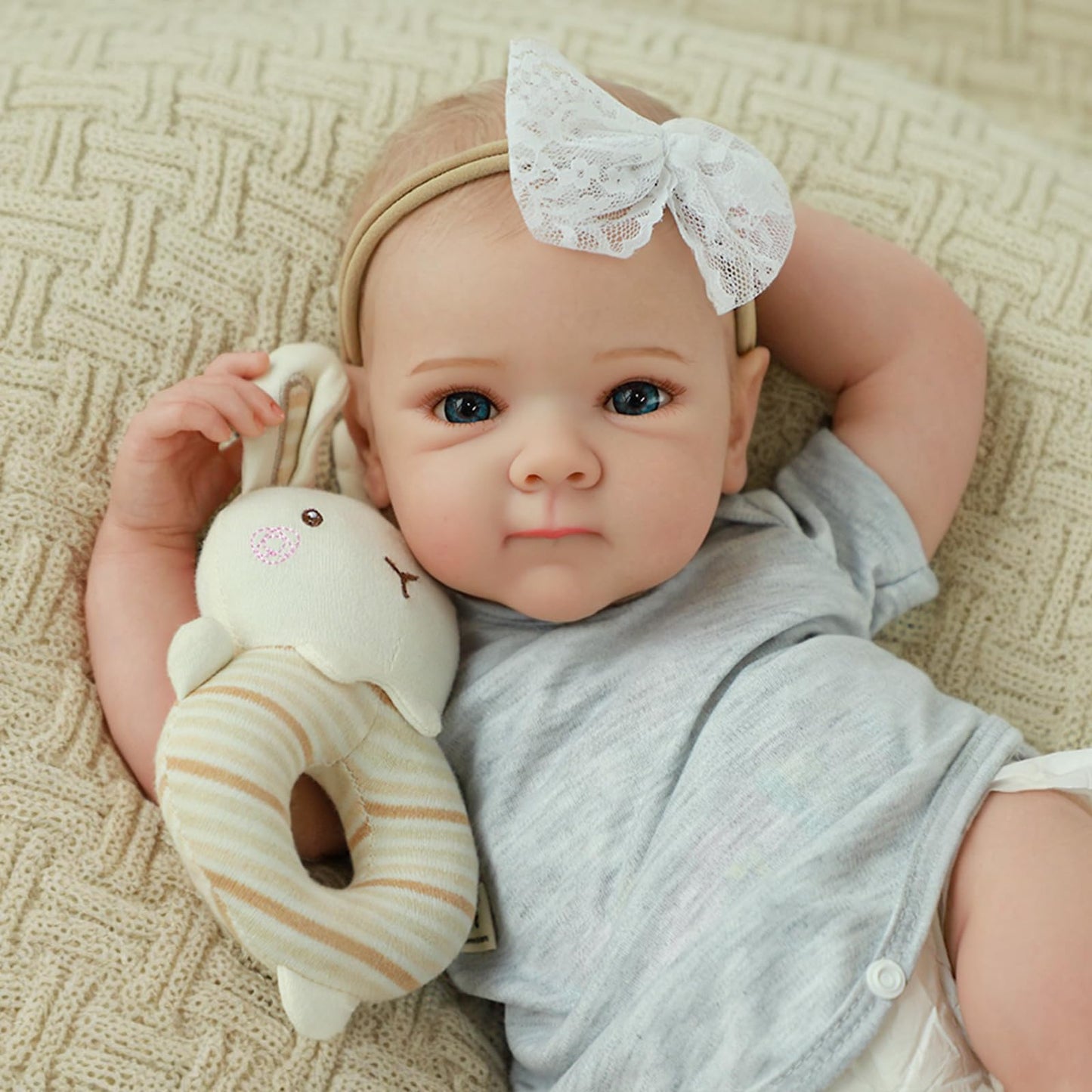 WOOROY Realistic Reborn Baby Doll – 20-Inch Lifelike Baby Girl with Full Vinyl Body & Accessory Set