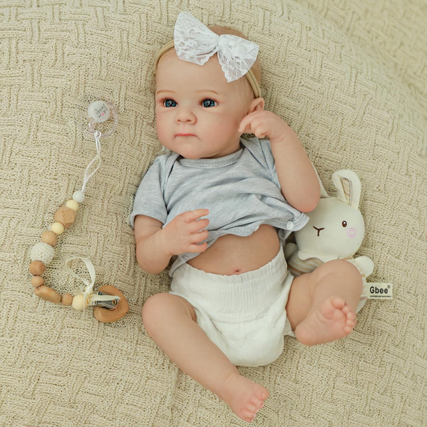 WOOROY Realistic Reborn Baby Doll – 20-Inch Lifelike Baby Girl with Full Vinyl Body & Accessory Set
