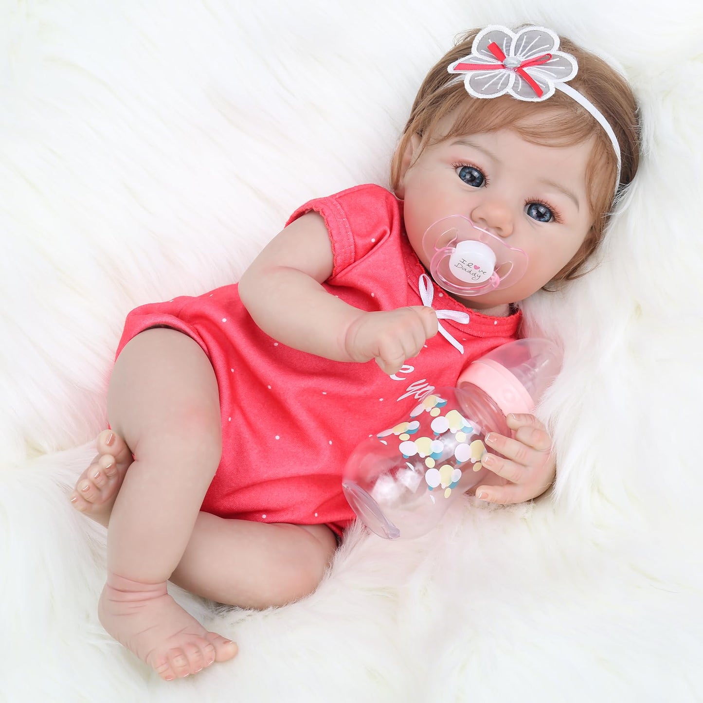 WOOROY Realistic Reborn Baby Doll – 18 Inch Lifelike Newborn Girl with Weighted Body