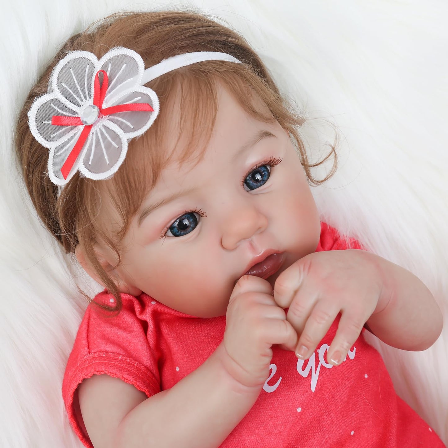 WOOROY Realistic Reborn Baby Doll – 18 Inch Lifelike Newborn Girl with Weighted Body