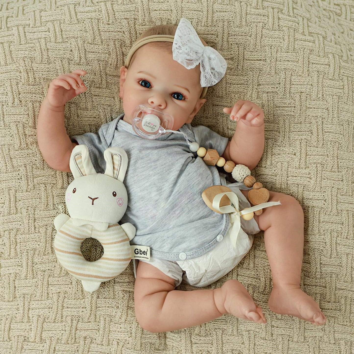 WOOROY Realistic Reborn Baby Doll – 20-Inch Lifelike Baby Girl with Full Vinyl Body & Accessory Set