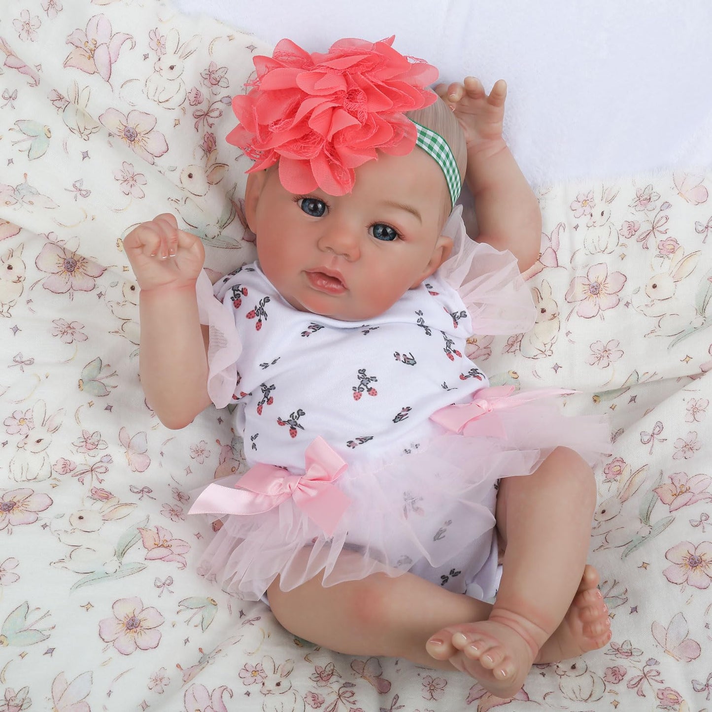 WOOROY Realistic Reborn Baby Doll – 18-Inch Open-Eyes Girl with Soft Cloth Body