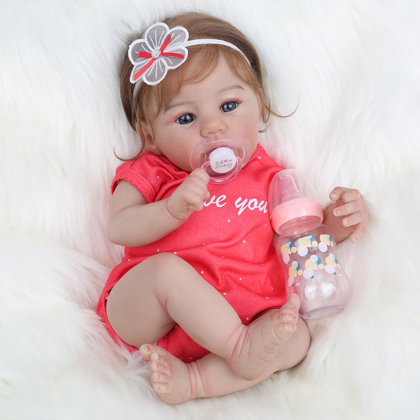 WOOROY Realistic Reborn Baby Doll – 18 Inch Lifelike Newborn Girl with Weighted Body