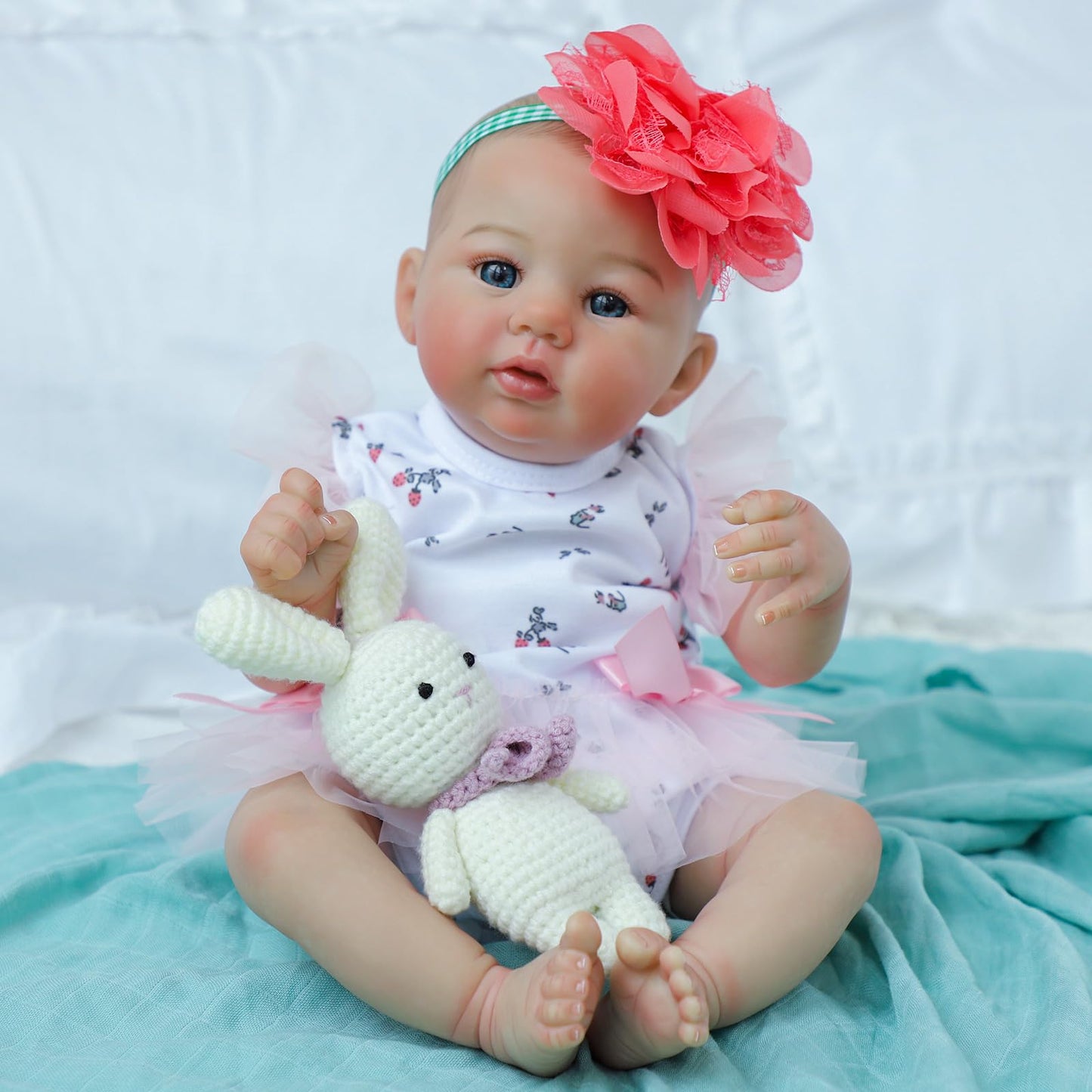 WOOROY Realistic Reborn Baby Doll – 18-Inch Open-Eyes Girl with Soft Cloth Body