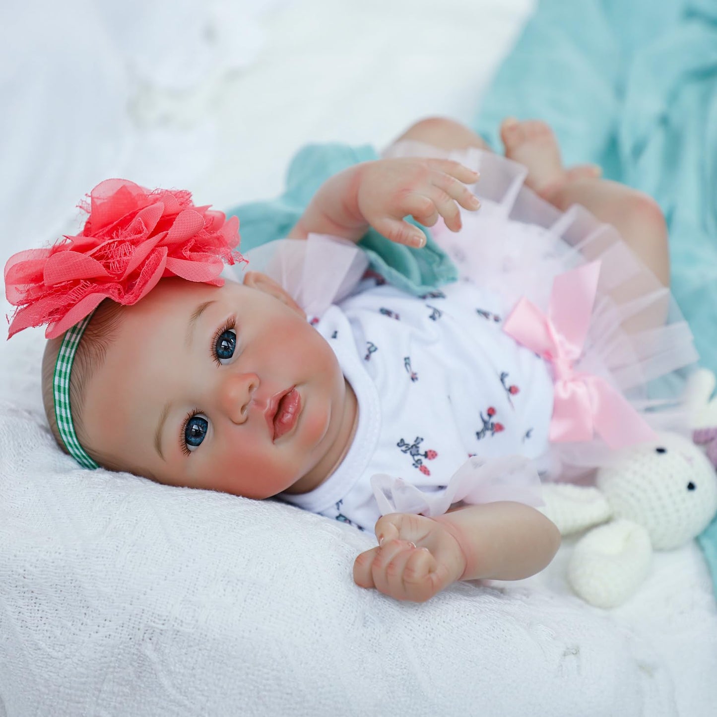 WOOROY Realistic Reborn Baby Doll – 18-Inch Open-Eyes Girl with Soft Cloth Body