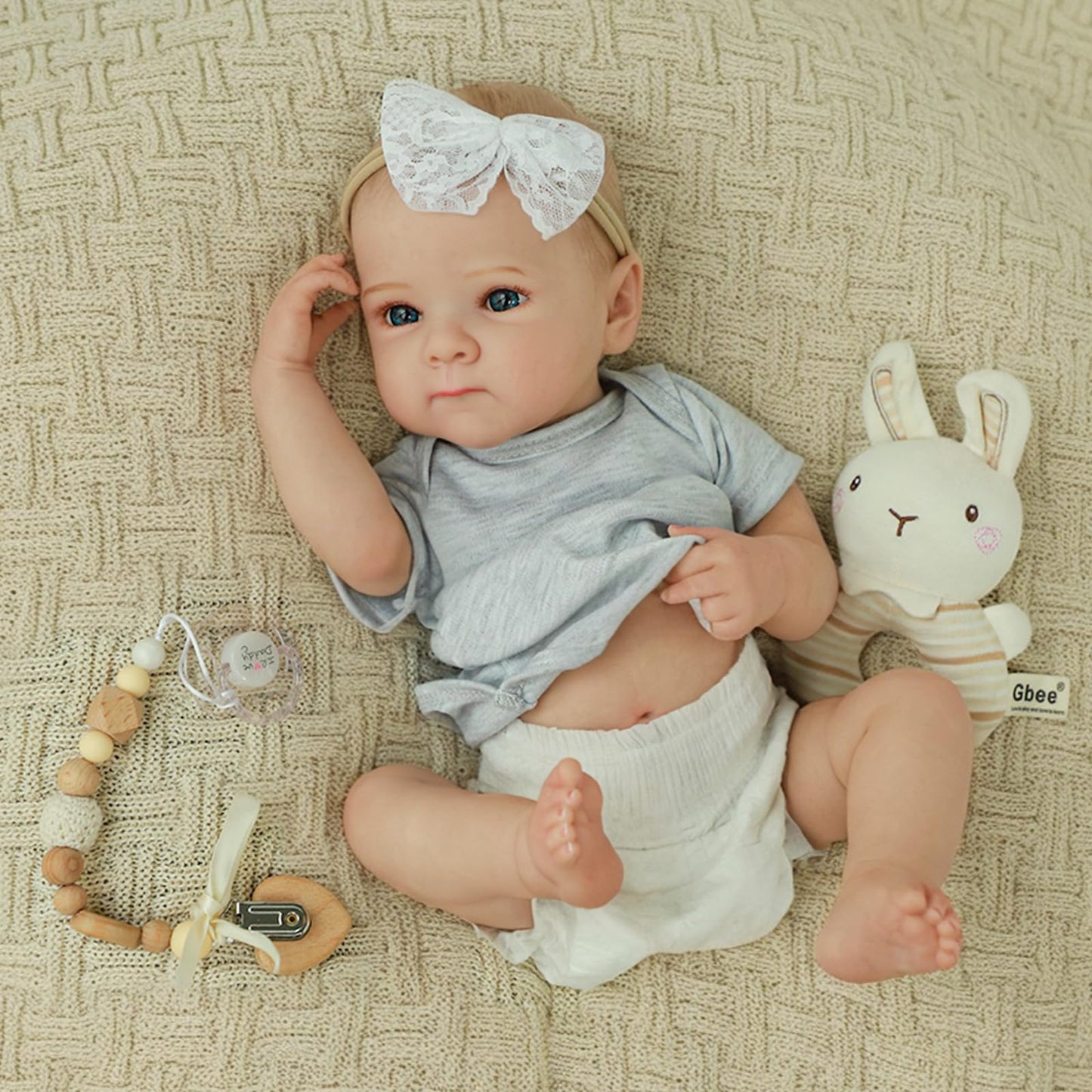 WOOROY Realistic Reborn Baby Doll – 20-Inch Lifelike Baby Girl with Full Vinyl Body & Accessory Set