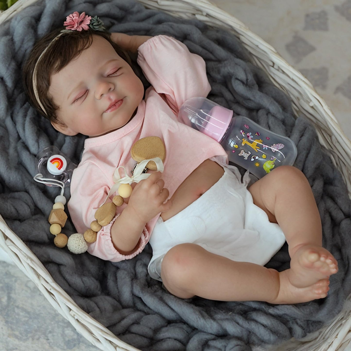 WOOROY Reborn Baby Doll - 18in Full Body Vinyl Girl, Ages 3+ Safe Gift