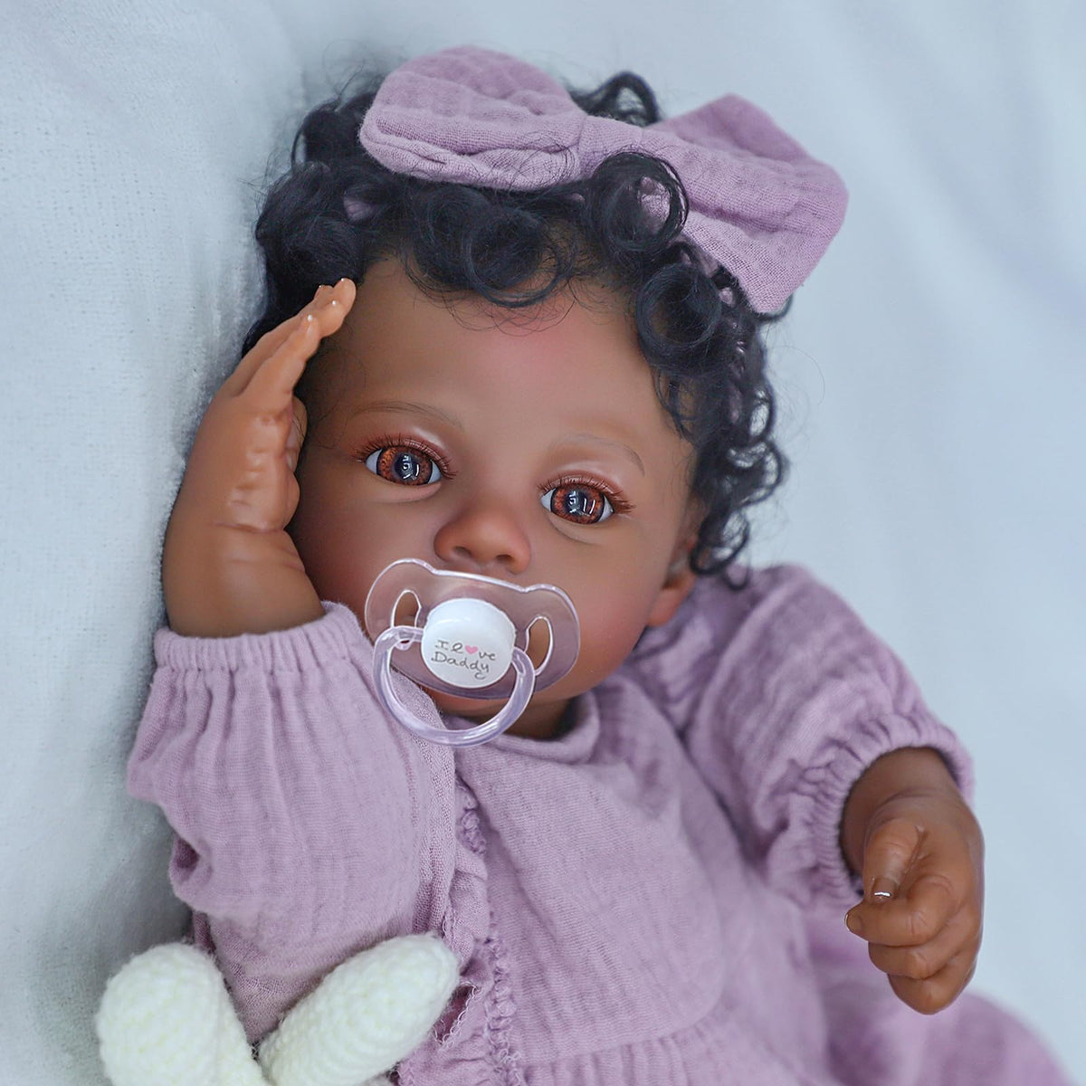 WOOROY Realistic Reborn Baby Doll Black Girl - 18 Inch African American Newborn Doll with Soft Cloth Body + Gift Set
