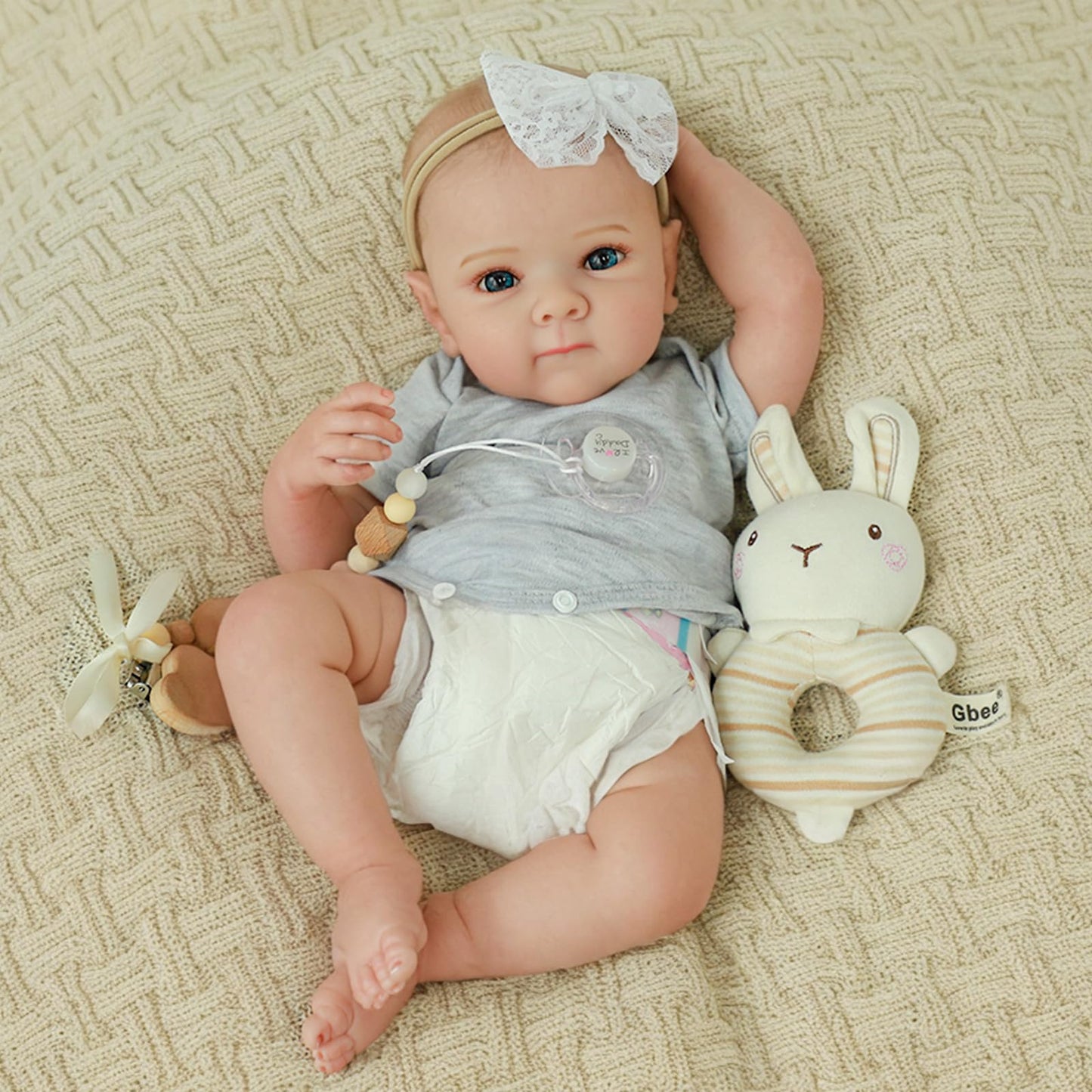 WOOROY Realistic Reborn Baby Doll – 20-Inch Lifelike Baby Girl with Full Vinyl Body & Accessory Set