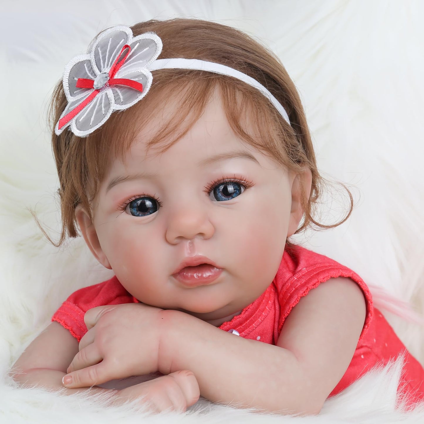 WOOROY Realistic Reborn Baby Doll – 18 Inch Lifelike Newborn Girl with Weighted Body