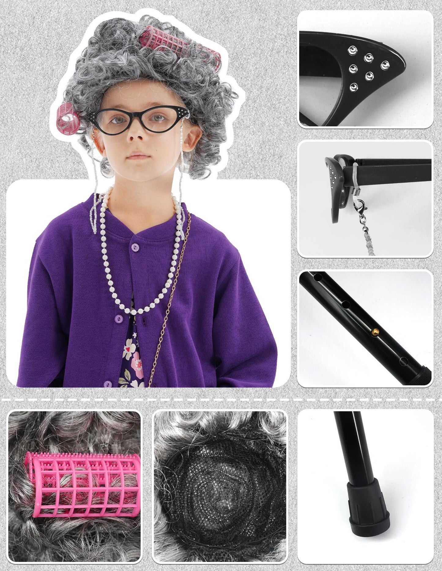 WooWee Kids Girl 100 Days of School Costume – Old Lady Dress Up for Girls
