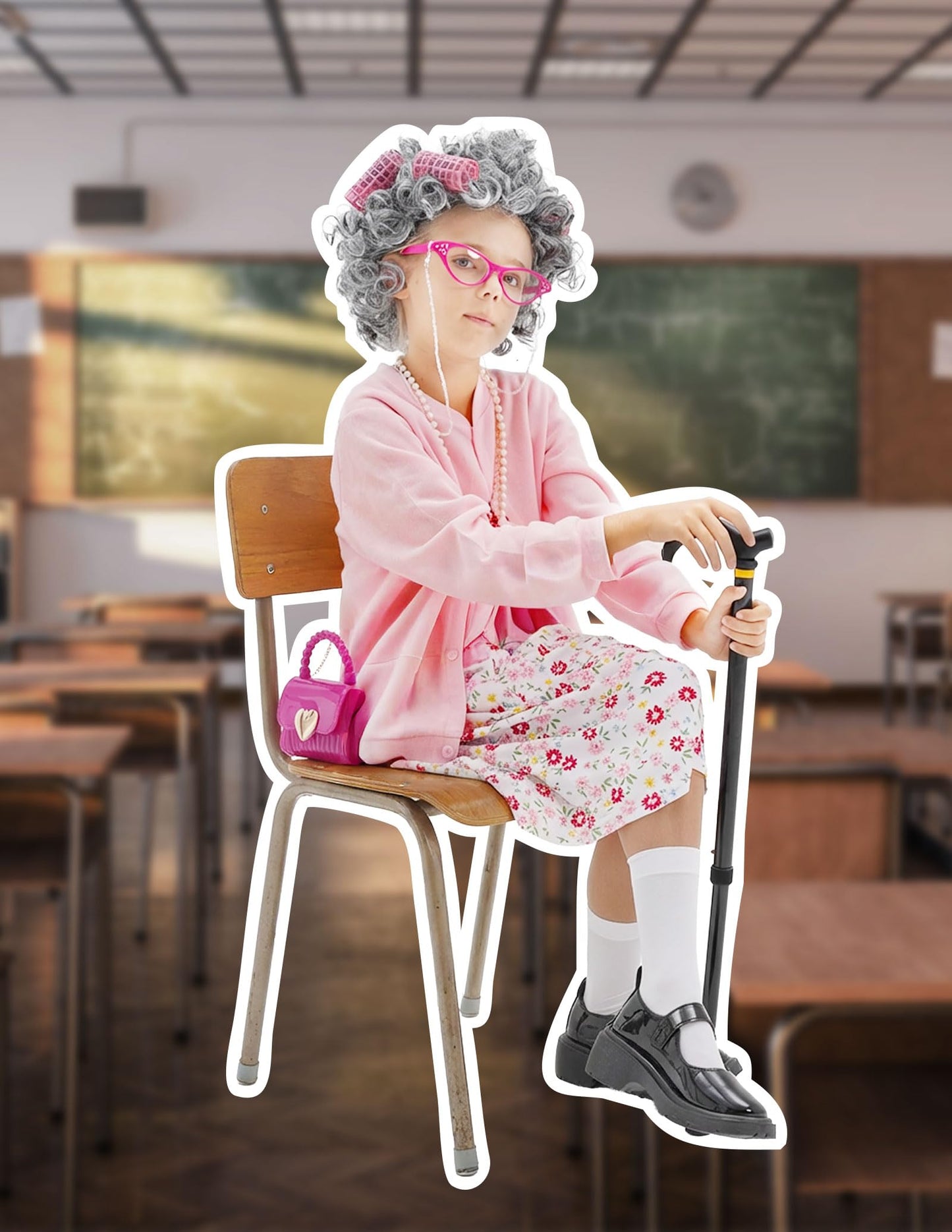 WooWee Kids Girl 100 Days Costume - Old Lady Dress Up for Girls