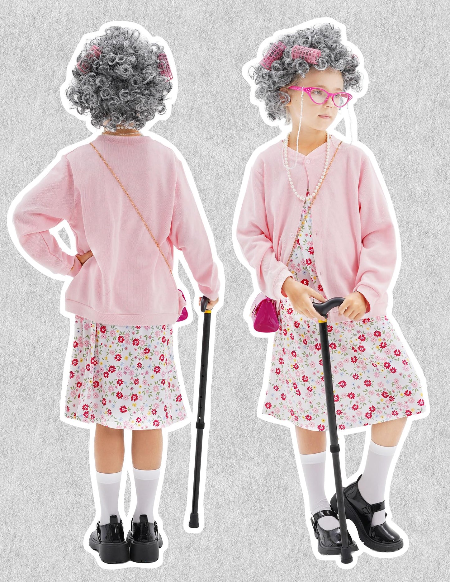 WooWee Kids Girl 100 Days Costume - Old Lady Dress Up for Girls