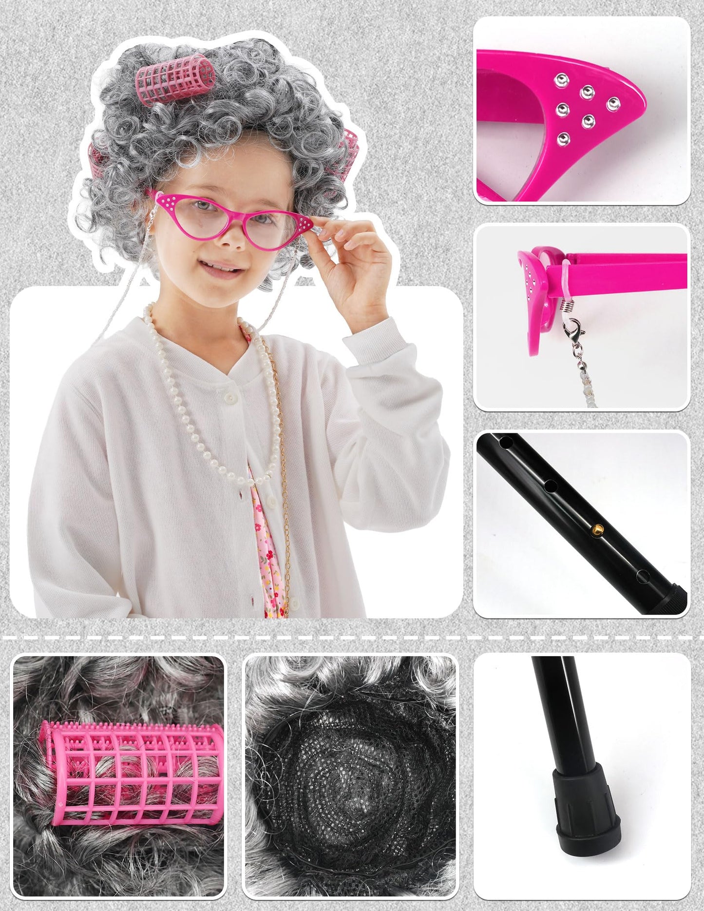 WooWee Kids Old Lady Costume — 100th Day of School Dress Up for Girls