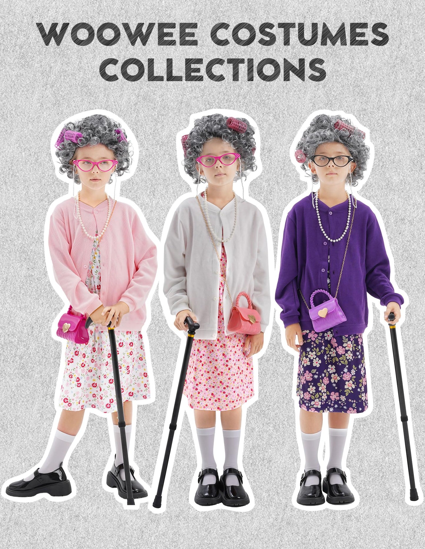 WooWee Kids Old Lady Costume — 100th Day of School Dress Up for Girls