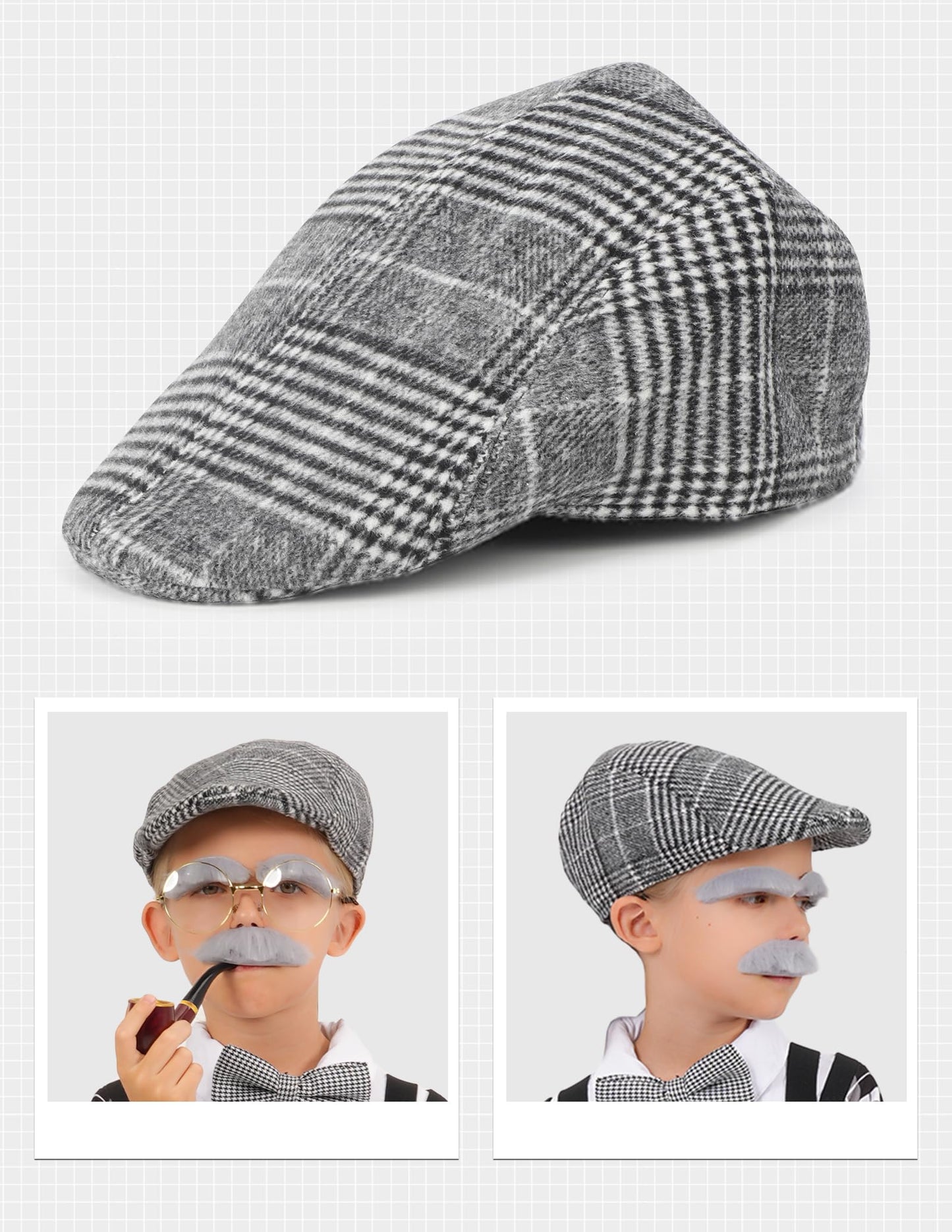 WooWee 100 Days of School Costume for Boys — Old Man Dress Up (Gray, Small 5–7yr)