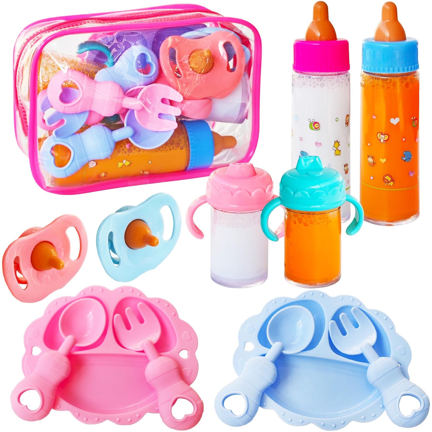 Woozettn 13-Piece Baby Doll Feeding Set | Magic Bottle & Accessories
