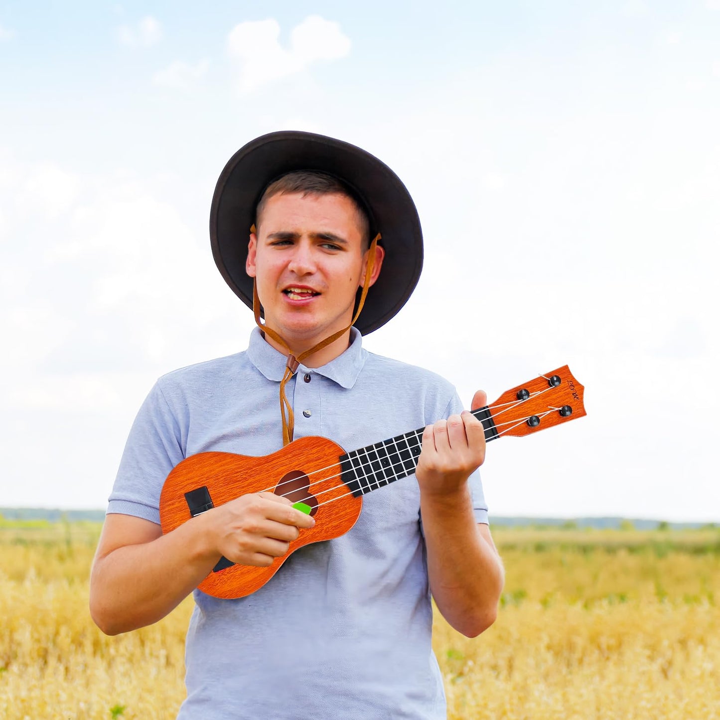 Woozettn Kids Toy Classical Ukulele 17-Inch – Educational 4-String Guitar for Toddlers