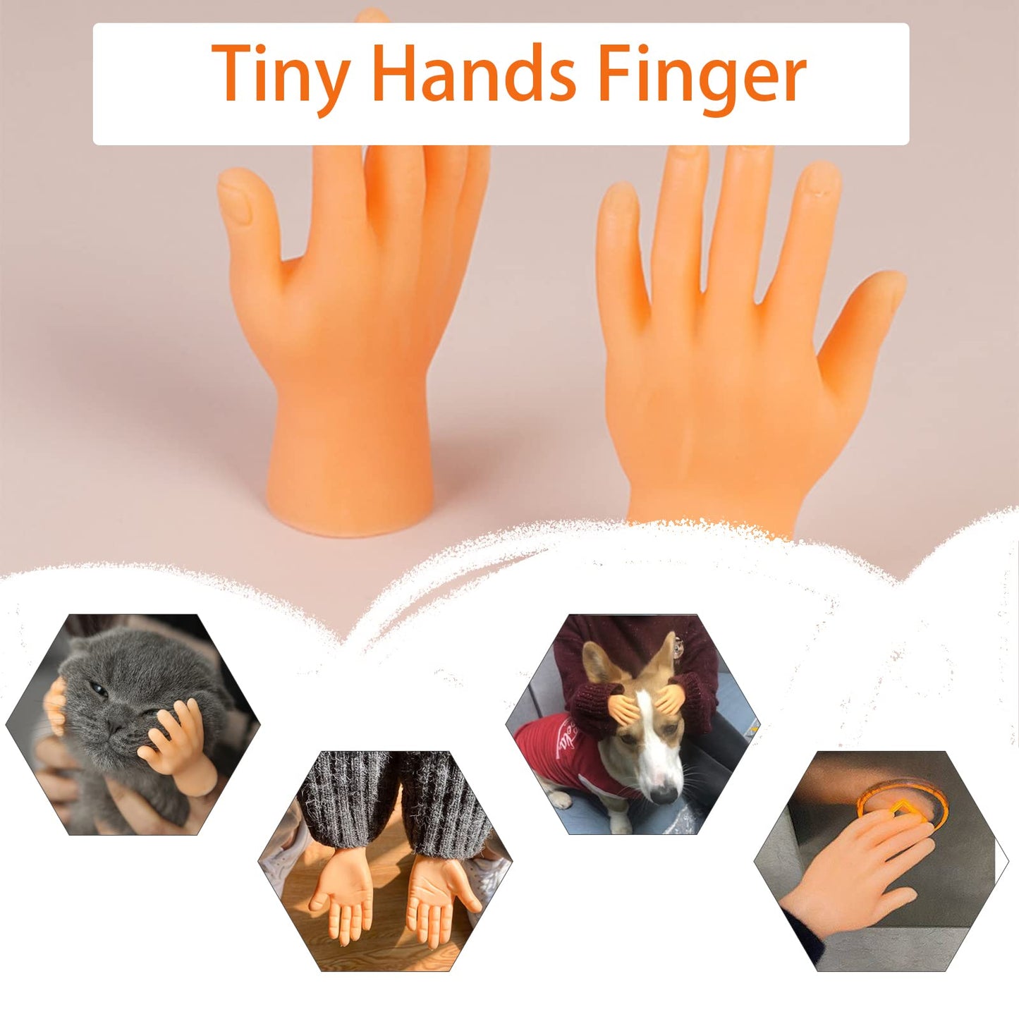 Woozettn 14 Pcs Tiny Finger Hands – Premium Rubber Mini Hand Puppets for Party Gags & Puppet Shows