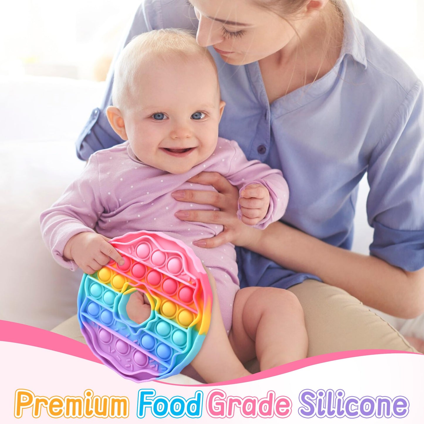 Woplagyreat Bubble Fidget Donut Toy – Silicone Sensory Push Pop for Focus, Calm, and Fun