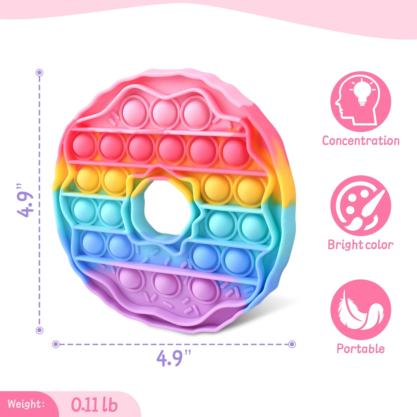Woplagyreat Bubble Fidget Donut Toy – Silicone Sensory Push Pop for Focus, Calm, and Fun