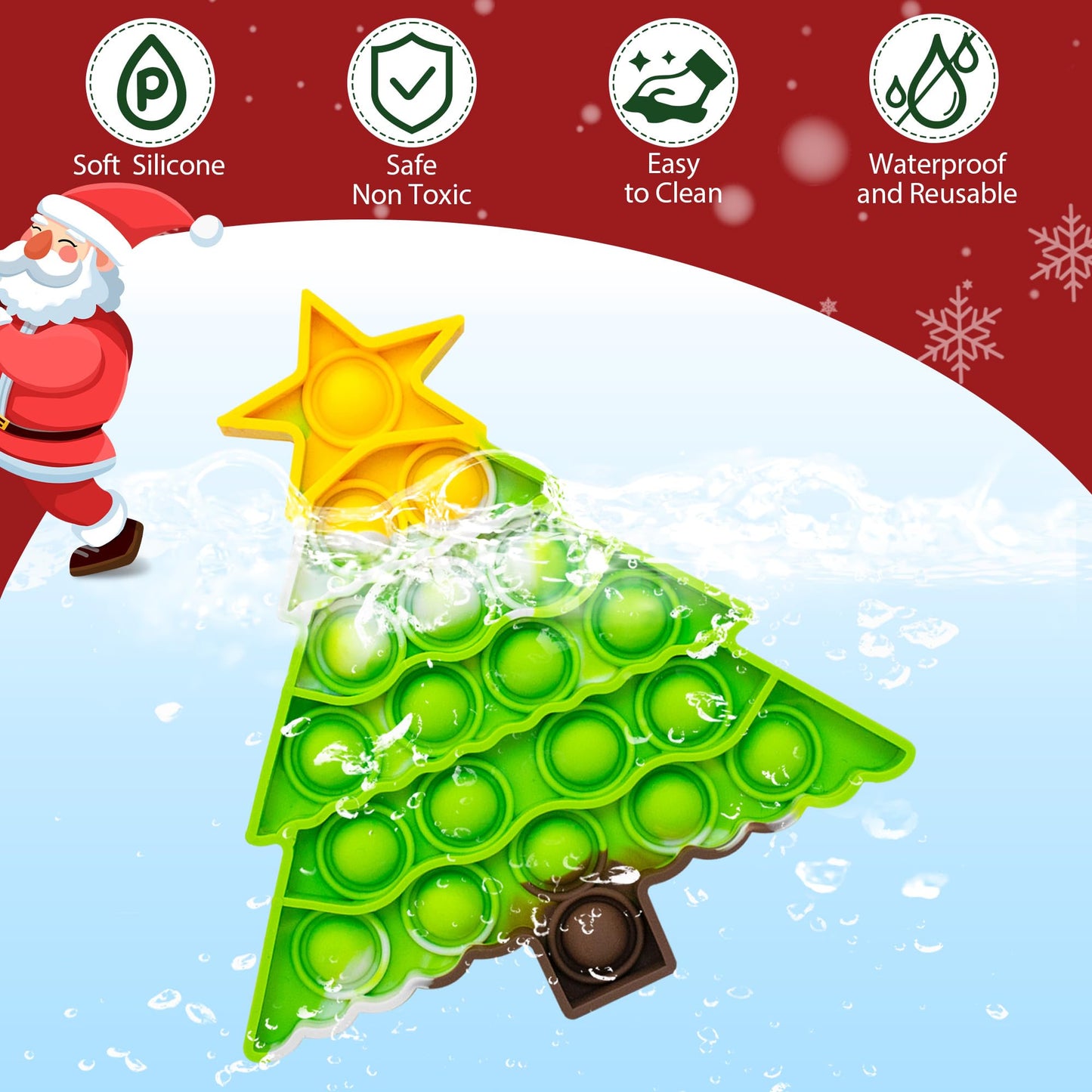 Woplagyreat Christmas Tree Fidget Toys – Push Bubble Pop Toy for Kids & Adults