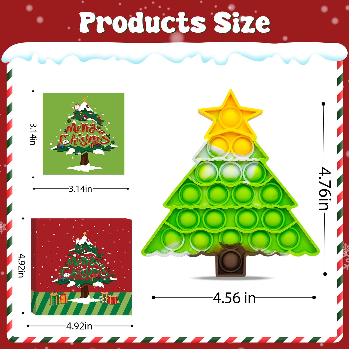 Woplagyreat Christmas Tree Fidget Toys – Push Bubble Pop Toy for Kids & Adults