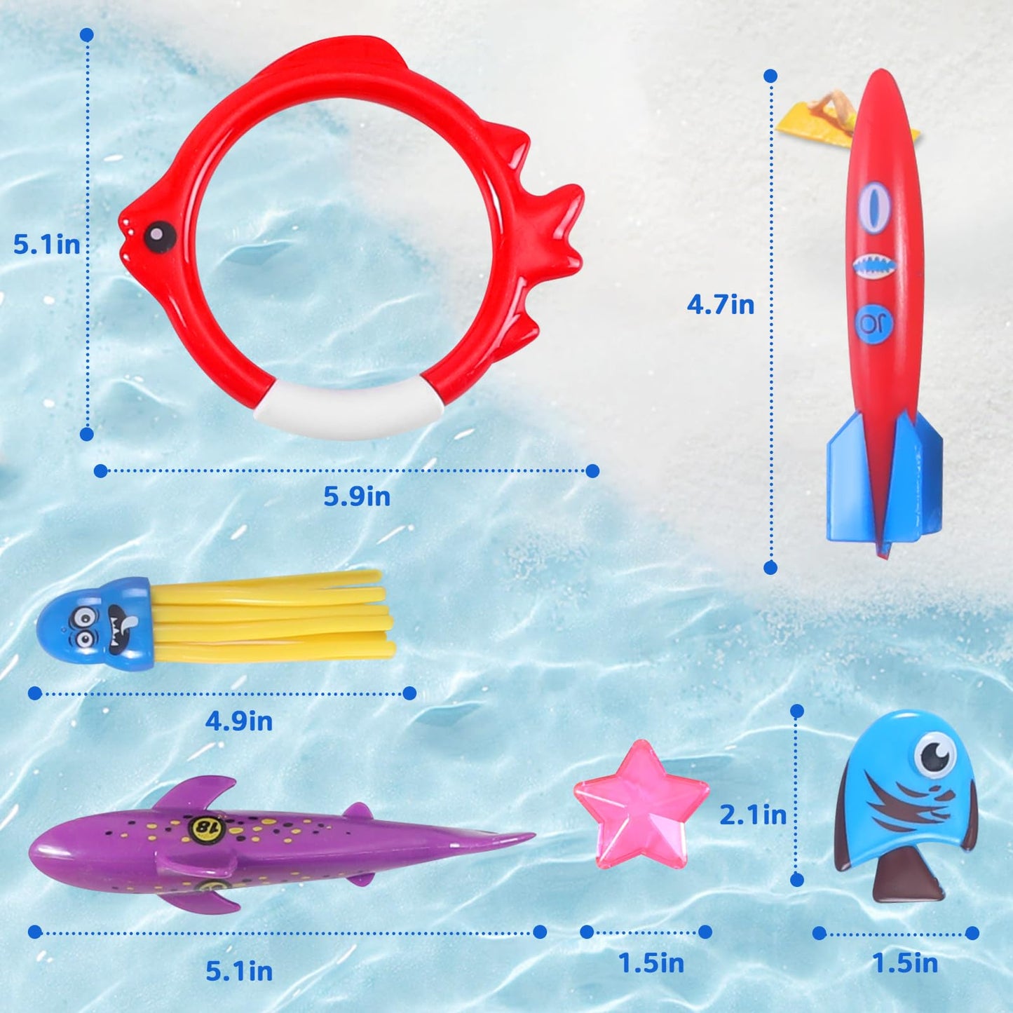 Woplagyreat 30 Packs Pool Diving Toys for Kids – Pool Games & Treasure Set