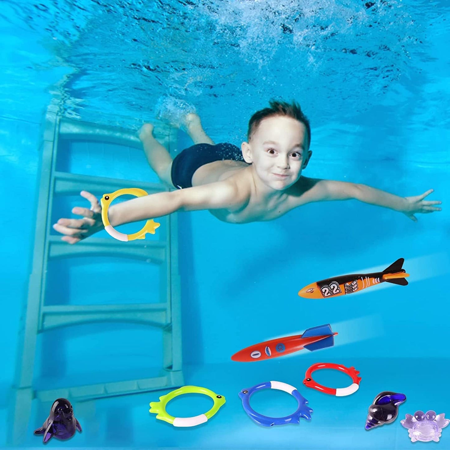 Woplagyreat 40 Pack Summer Pool Diving Toys for Kids – Safe, Colorful Underwater Games