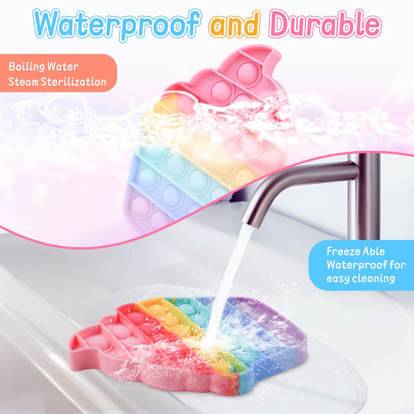 Woplagyreat Push Bubble Cupcake Fidget Toy – Silicone Cupcake Sensory Game for Stress Relief
