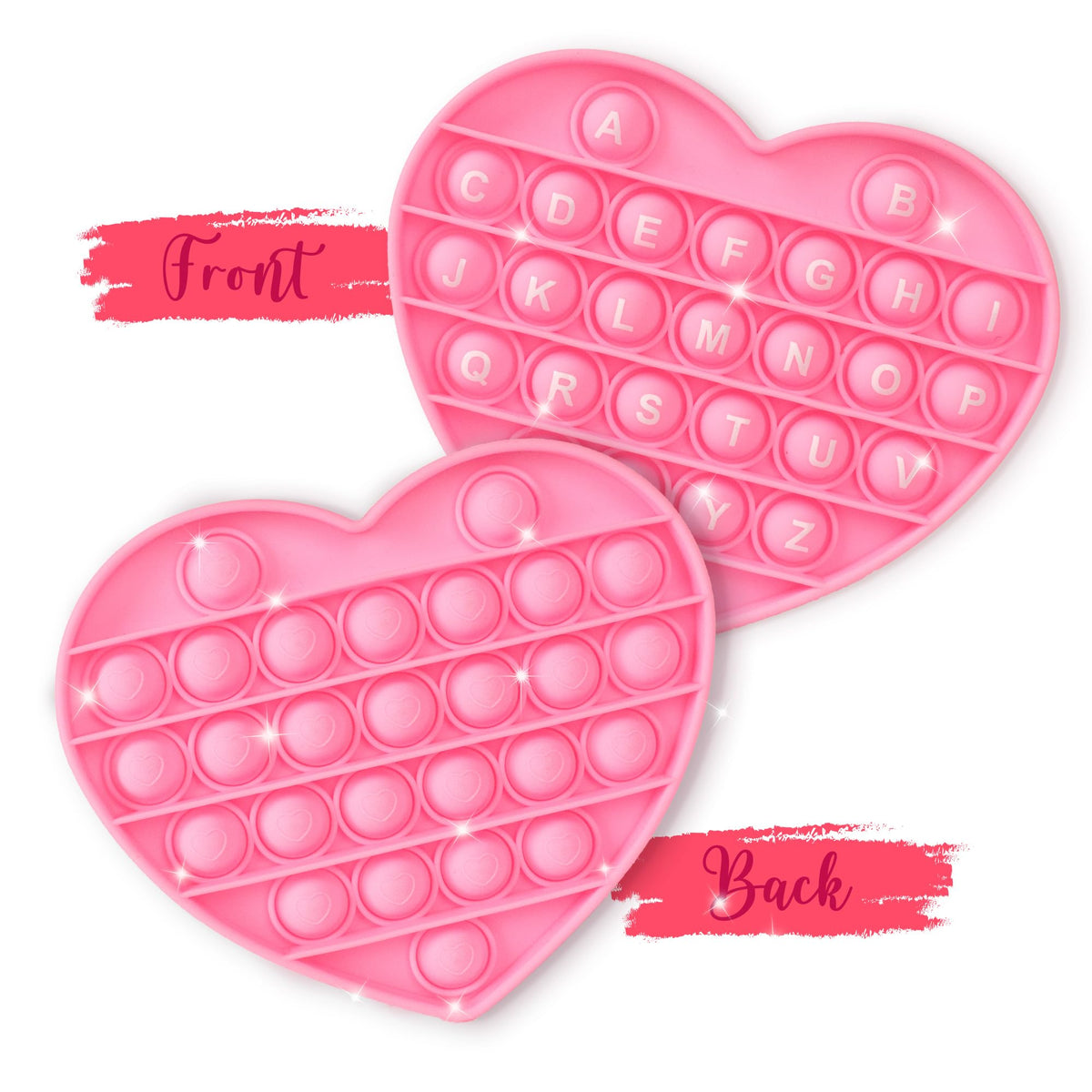 Woplagyreat Valentines Fidget Toy – Pink Heart Bubble Pop Sensory Toy for Kids & Adults